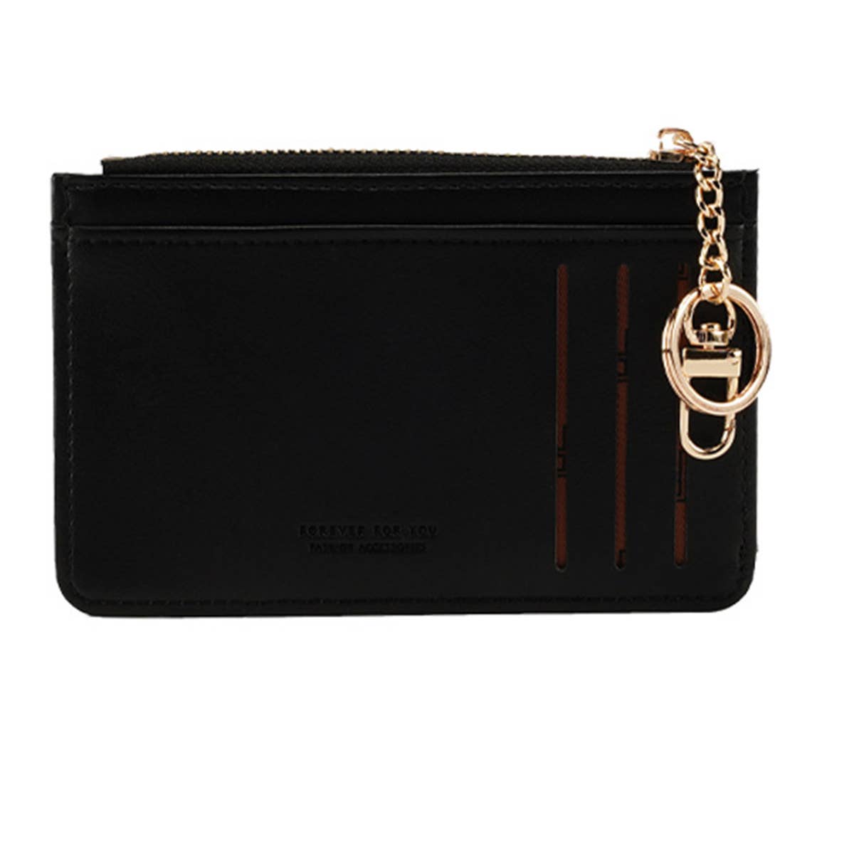 Women Simple Solid Color Wallet With Key Ring_Cwab1239