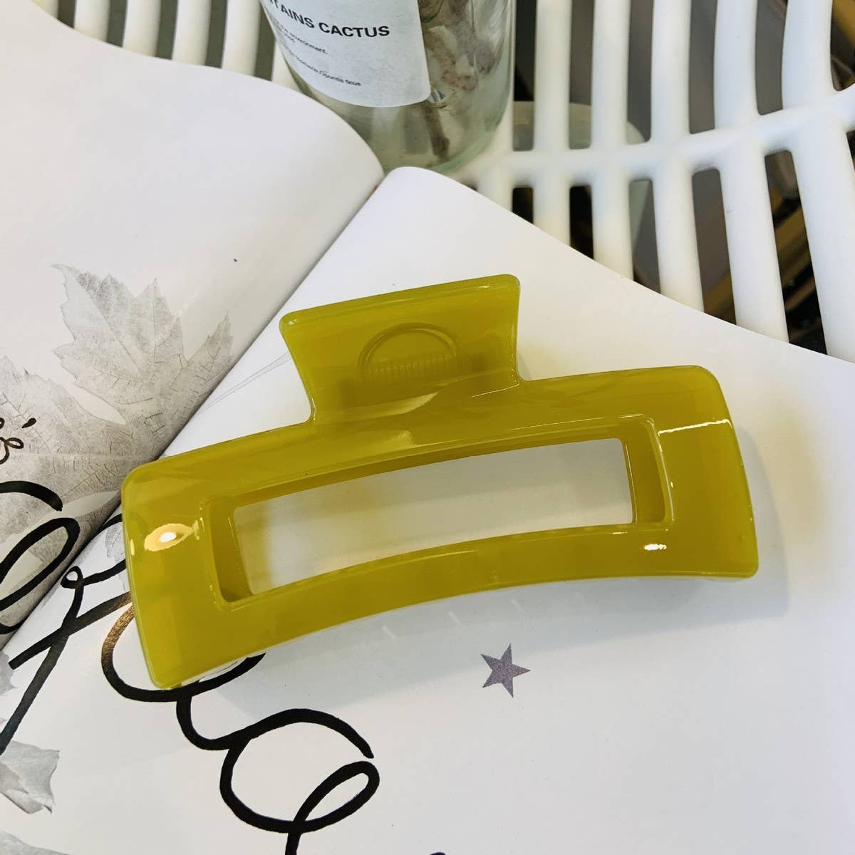 Cwaha1558_4.92"Simple Rectangle Large Hair Claw Clip