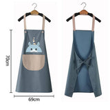 DEER HEAD PRINT SUMMER THIN APRON WITH POCKETS_CWMM2050