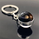 DOUBLE SIDED GLASS BALL KEYCHAIN PENDANT JEWELRY_CWMM0492