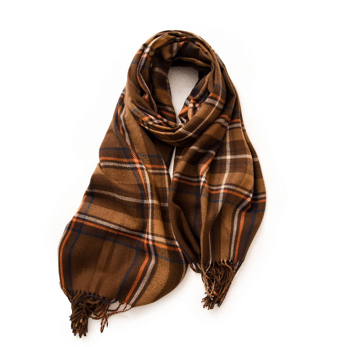 PLAID WINTER SCARF FOR WOMEN WITH TASSELS WARM_CWASC0186