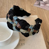 DENIM STAR TWIST HEADBAND HAIRPIN HEADDRESS_CWAHA4032