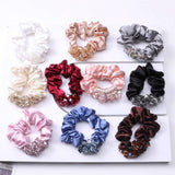 ELEGANT CRYSTAL SCRUNCHIE FASHION HAIR TIE_CWAHA6863