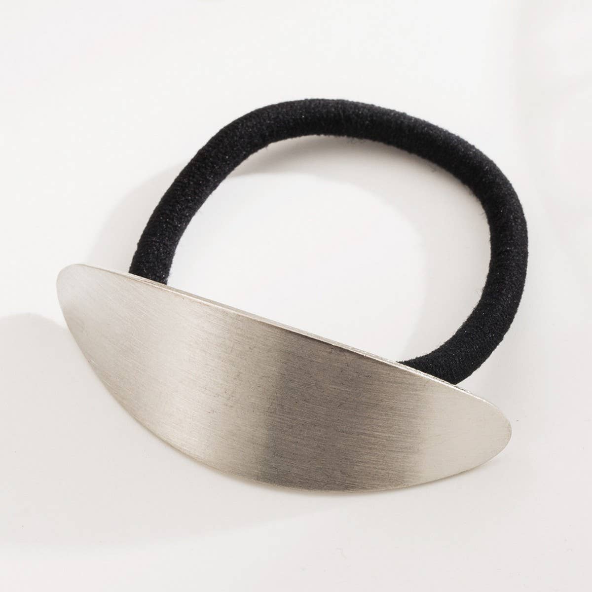 BRUSHED METAL GEOMETRIC ELASTIC HAIR TIE_CWAHA6245