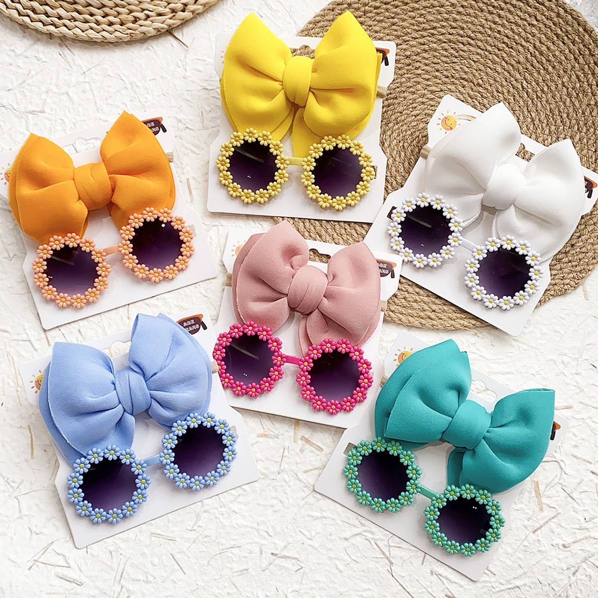 SUMMER BOW HEADBAND SUNGLASSES SET FOR KIDS_CWAHA6744