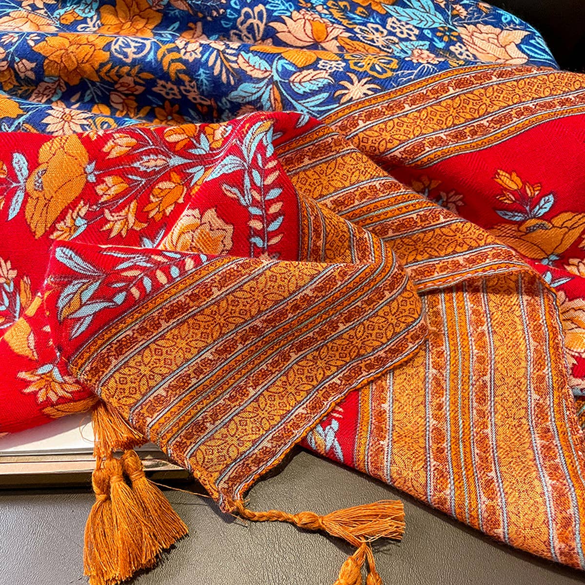 Boh Floral Colorblocversible Shawl Fo Summer_Cwasc0621