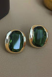 GREEN ZIRCON STUD EARRINGS_CWAJE0293