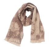 FLORAL JACQUARD SCARF WINTER SHORT FRINGE WRAP_CWASC1279