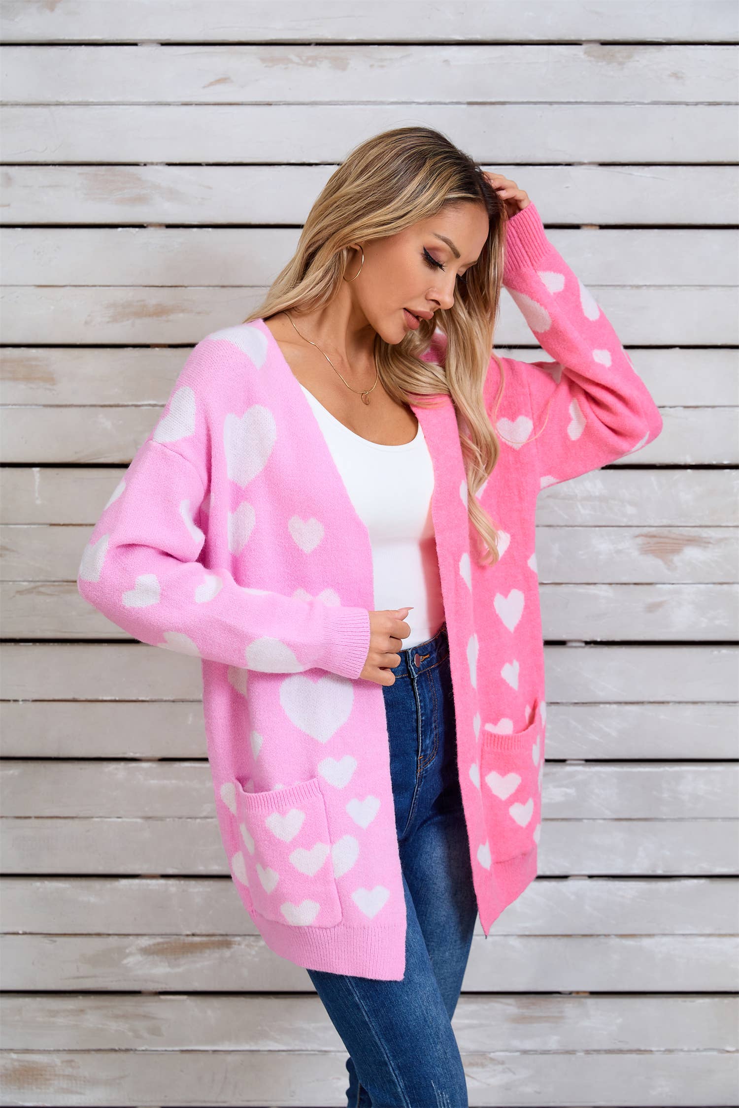 Valentines Day Long Cardigan Love Sweater