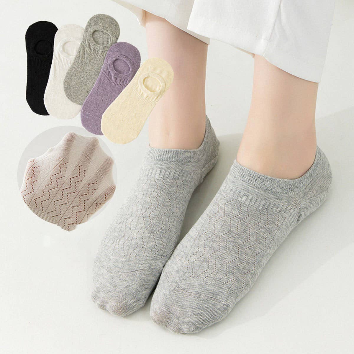 MESH BREATHABLE SWEAT WICKING INVISIBLE SOCKS_CWMS2000