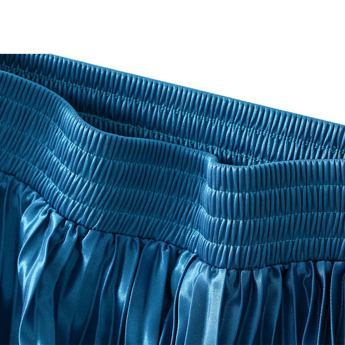 SLIMMING SHINY HIGH WAIST PLEATED MIDI SKIRT_CWBMS0329