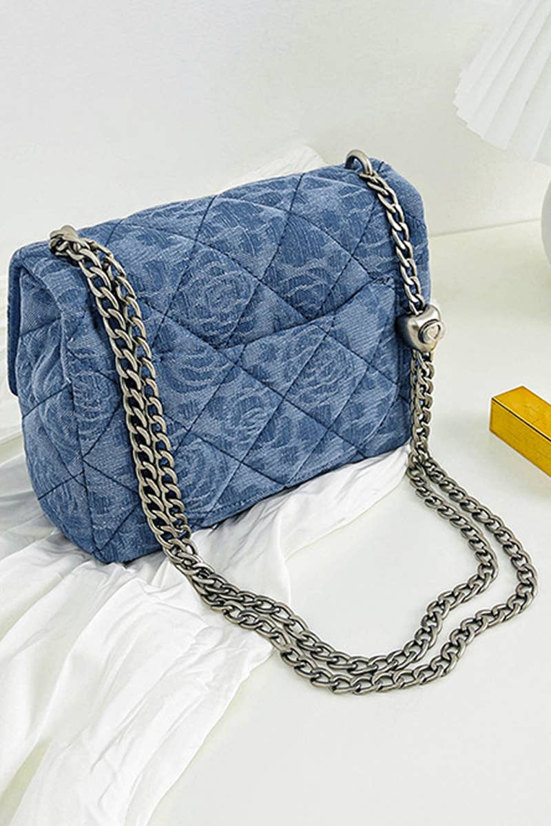 CHAIN CROSSBODY FLAP PURSE _CUAB0116