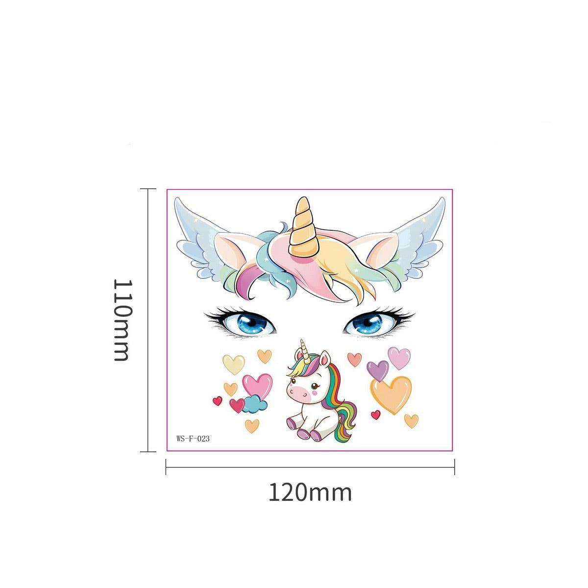 KIDS CHRISTMAS UNICORN PANDA FACE TATTOOS_CWMM8256