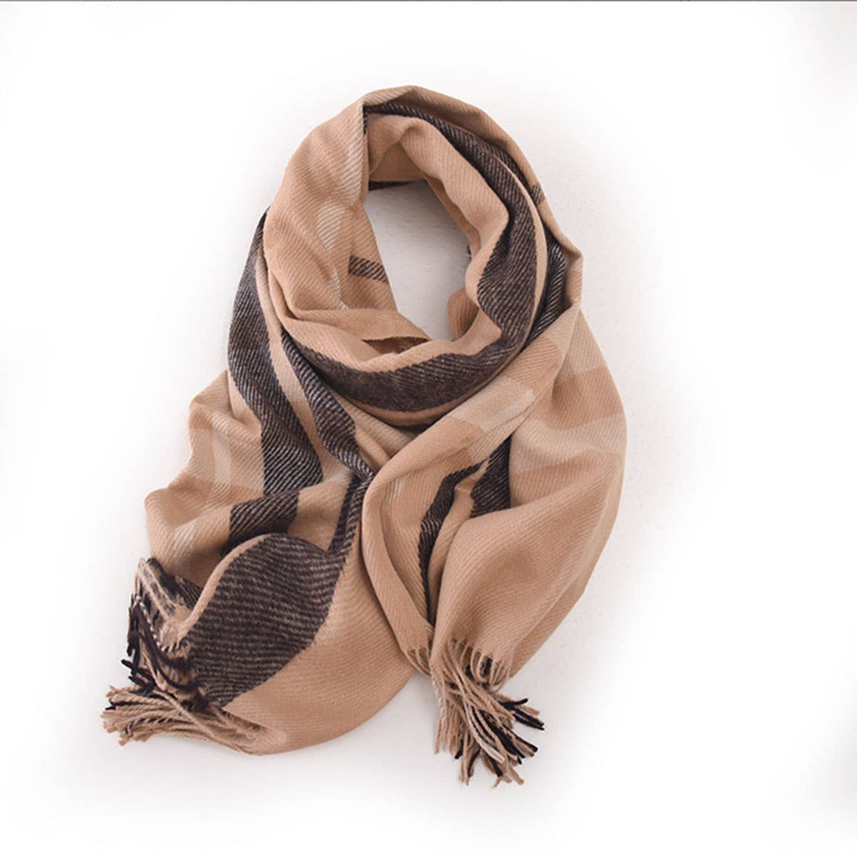 COLORBLOCK PLAID SCARF CHIC WINTER COUPLE SHAWL_CWASC0213