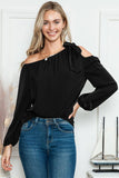 Solid Color Knotted Off-The-Shoulder Top
