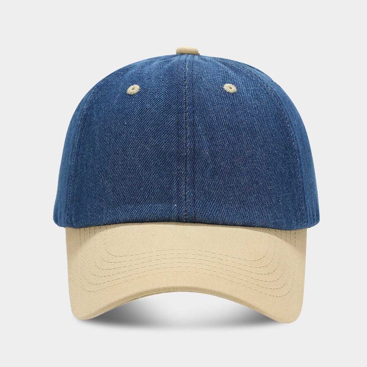 Trendy Soft Brim Baseball Cap Denim Patchwork Hat Cwah2025