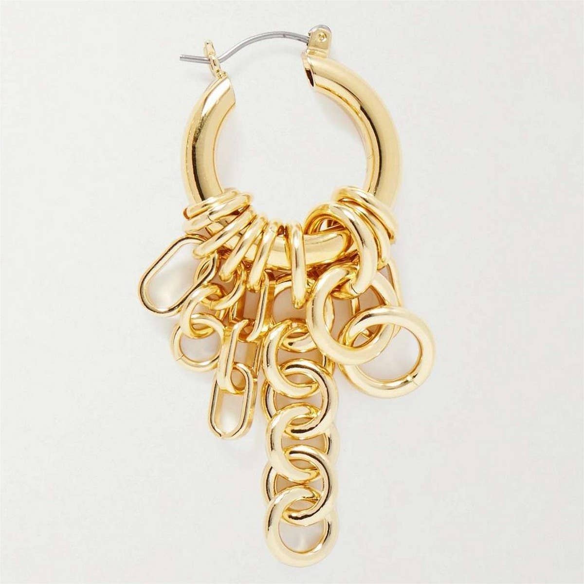 MINIMALIST MULTI HOOP CHAIN EARRINGS STAINLESS_CWAJE4979