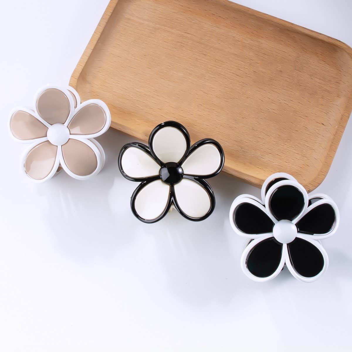 Cwaha1309_Elegant Five Petal Flowers Hair Claw Clip