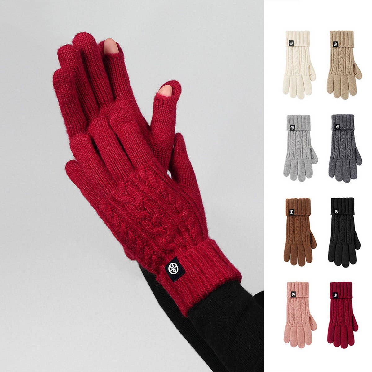 Winter Outdoor Cycling Knitted Touchscreen Gloves_Cwag0377