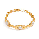 ELEGANT PEARL CHAIN BRACELET GOLD PLATED STEEL_CWAJE4844