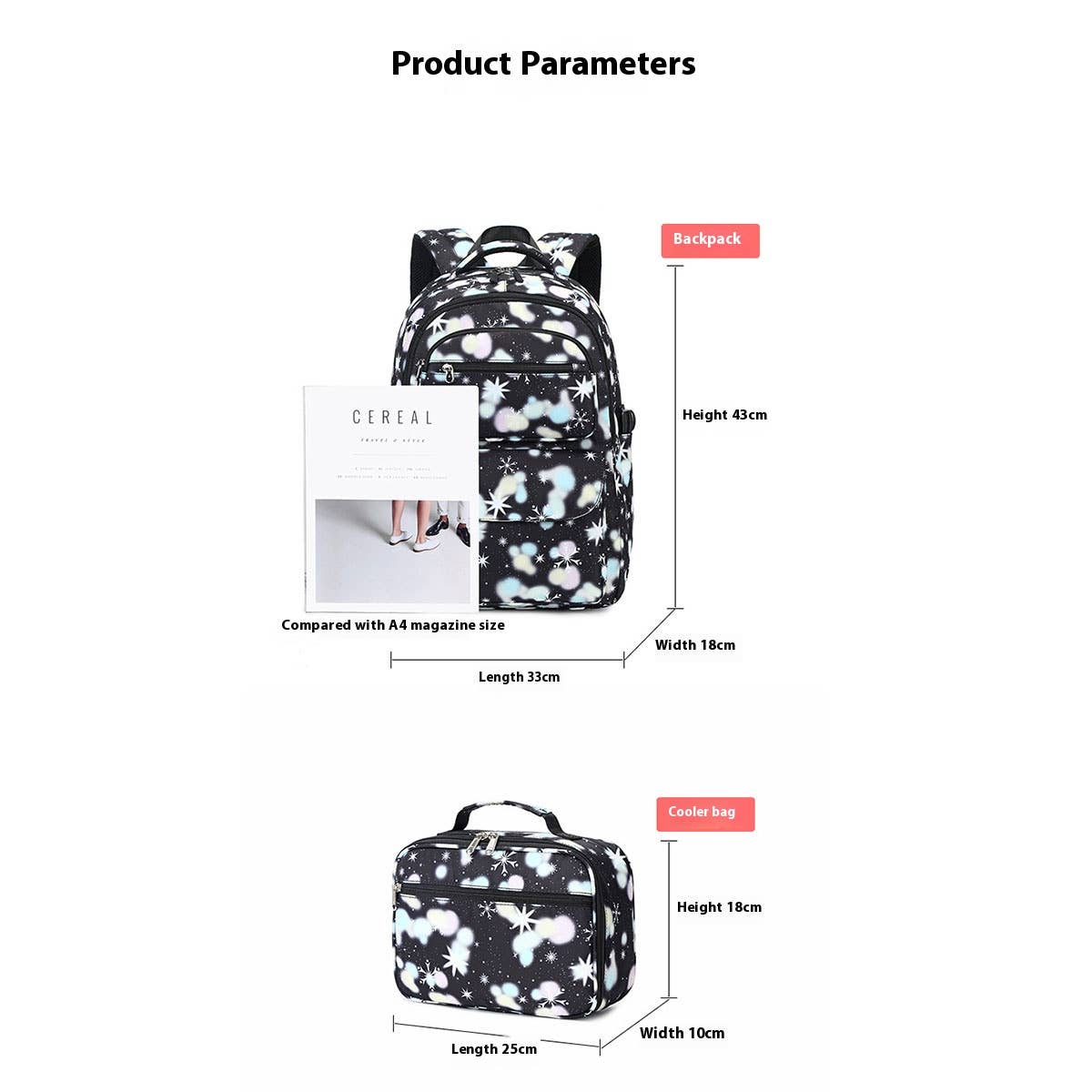 BACKPACKS FOR SCHOOL 2 PIECE WATERPROOF TRAVEL SET_CWAB5508