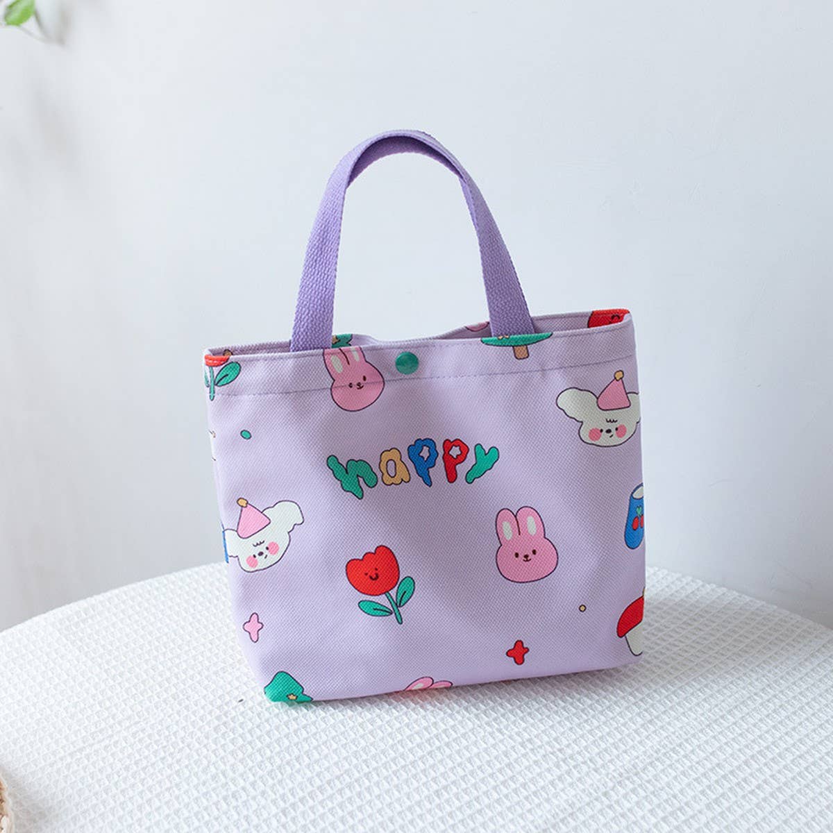 CUTE PRINTED LUNCH TOTE BAG FOR GIRLS SMALL_CWAB5662