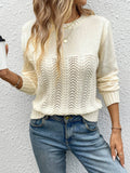 Solid-Color Simple Hollowed-Out Knitted Sweater