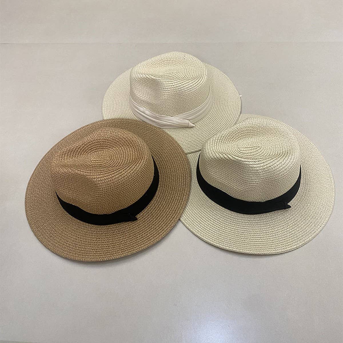 ALL MATCH SIMPLE BEACH VACATION STRAW HAT_CWAH3448