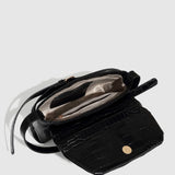 ADJUSTABLE CROC PATTERN BAGUETTE SHOULDER BAG_CWAB5691