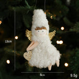 White Plush Doll Xmas Tree Cute Hanging Decor_Cwmm9678