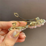 PEARL BOW HAIR CLIP 5 5CM ELEGANT SPRING CLIP_CWAHA4676