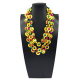 HAND WOVEN COCONUT SHELL WOOD ROUND BEAD NECKLACE_CWMM4555