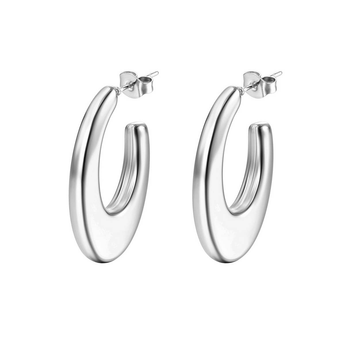 Women Simple Hypoaalergenic Thick Ring Earrings