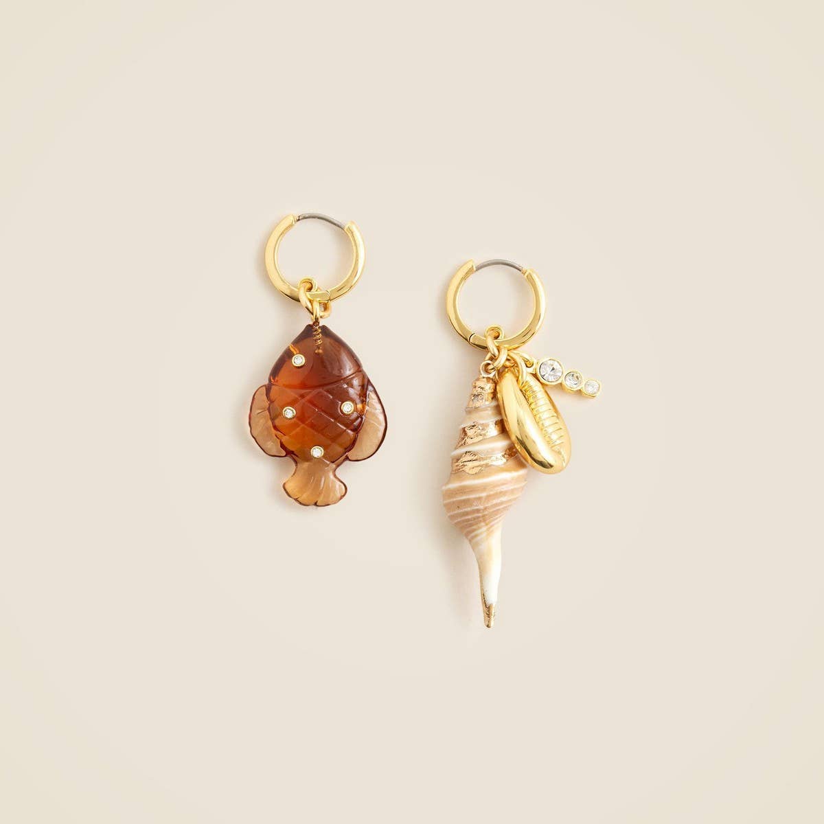 CREATIVE SUMMER FISH AND CONCH EARRINGS_CWAJE5130