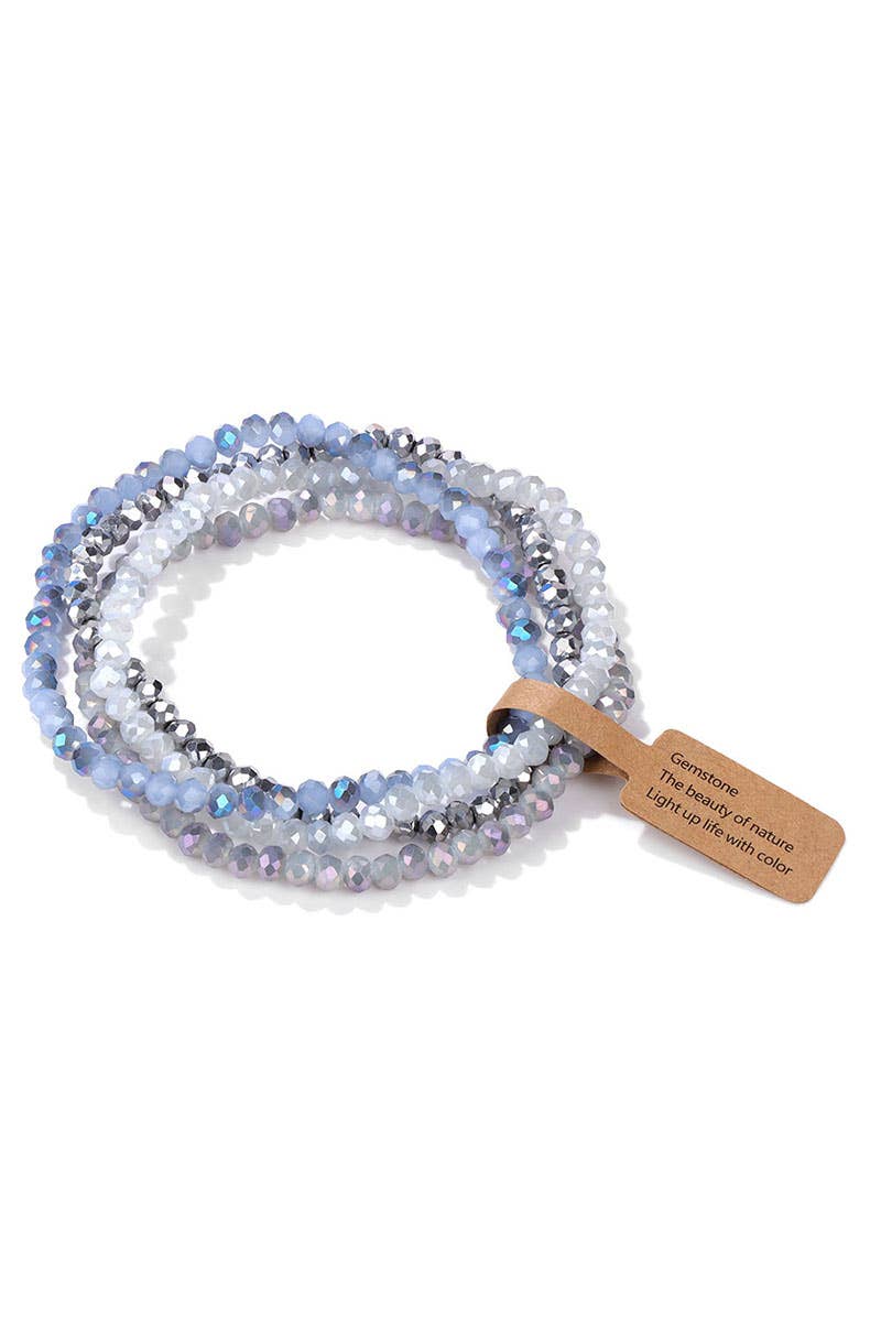 Cwaje1185_Glass Bead 4 Set Bracelet