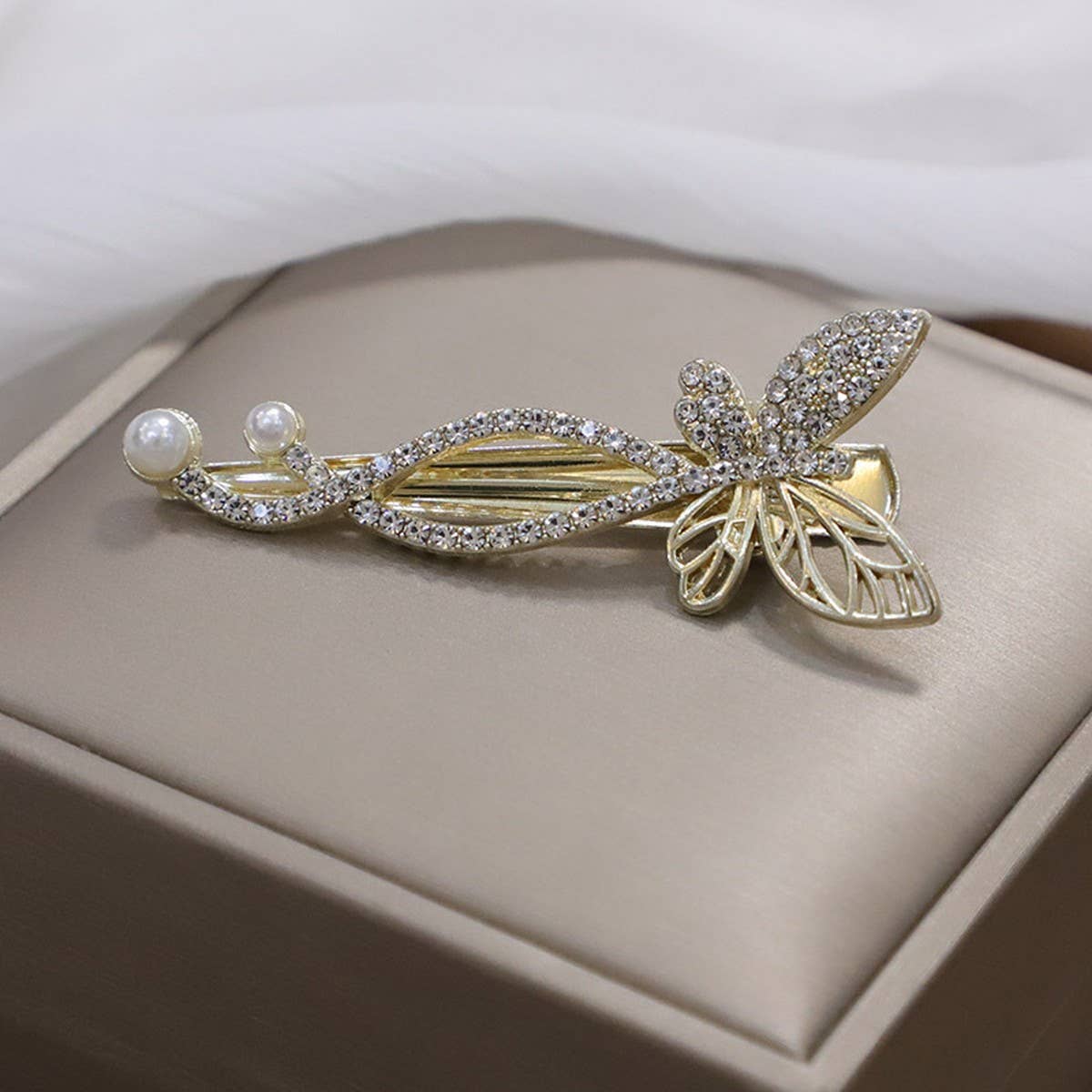 BUTTERFLY HAIRPIN RHINESTONE DUCKBILL CLIP_CWAHA4781