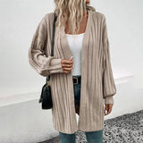 Women Dent Puff Sleeve Cardigan_Cwocal0473