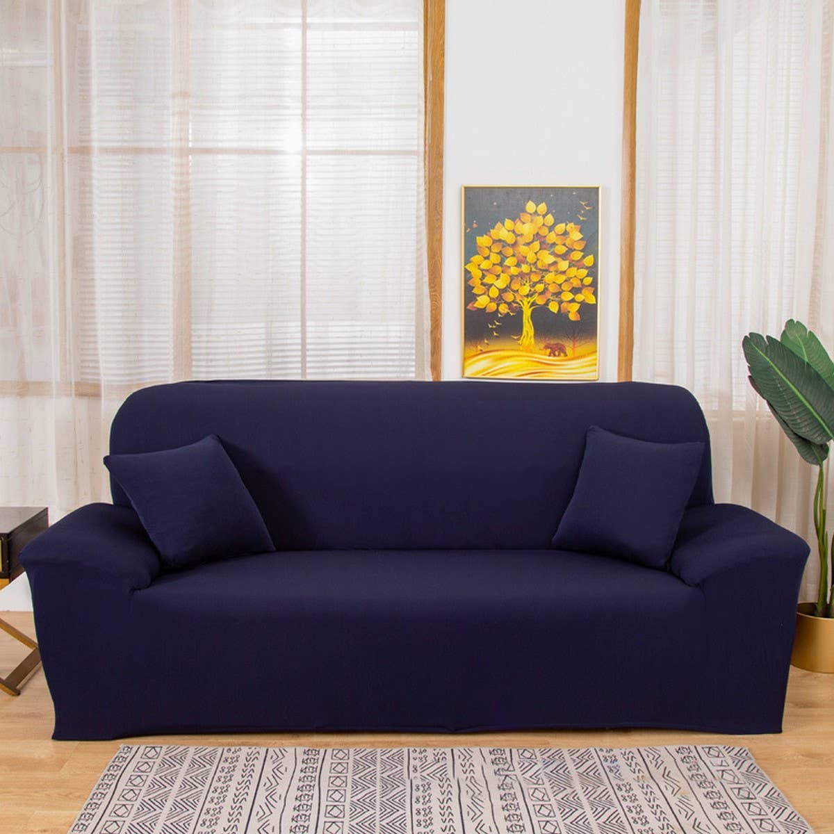 MODERN KNIT SOFA COVER STRETCH FIT SOLID COLOR_CWMM8320