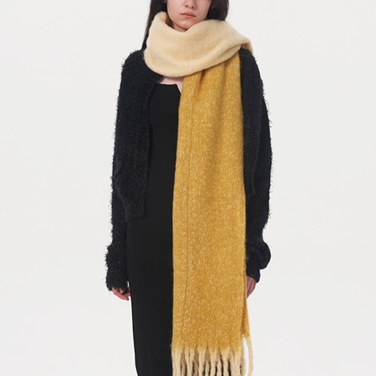 AUTUMN WINTER DOUBLE COLOR FAUX CASHMERE SCARF_CWASC0329