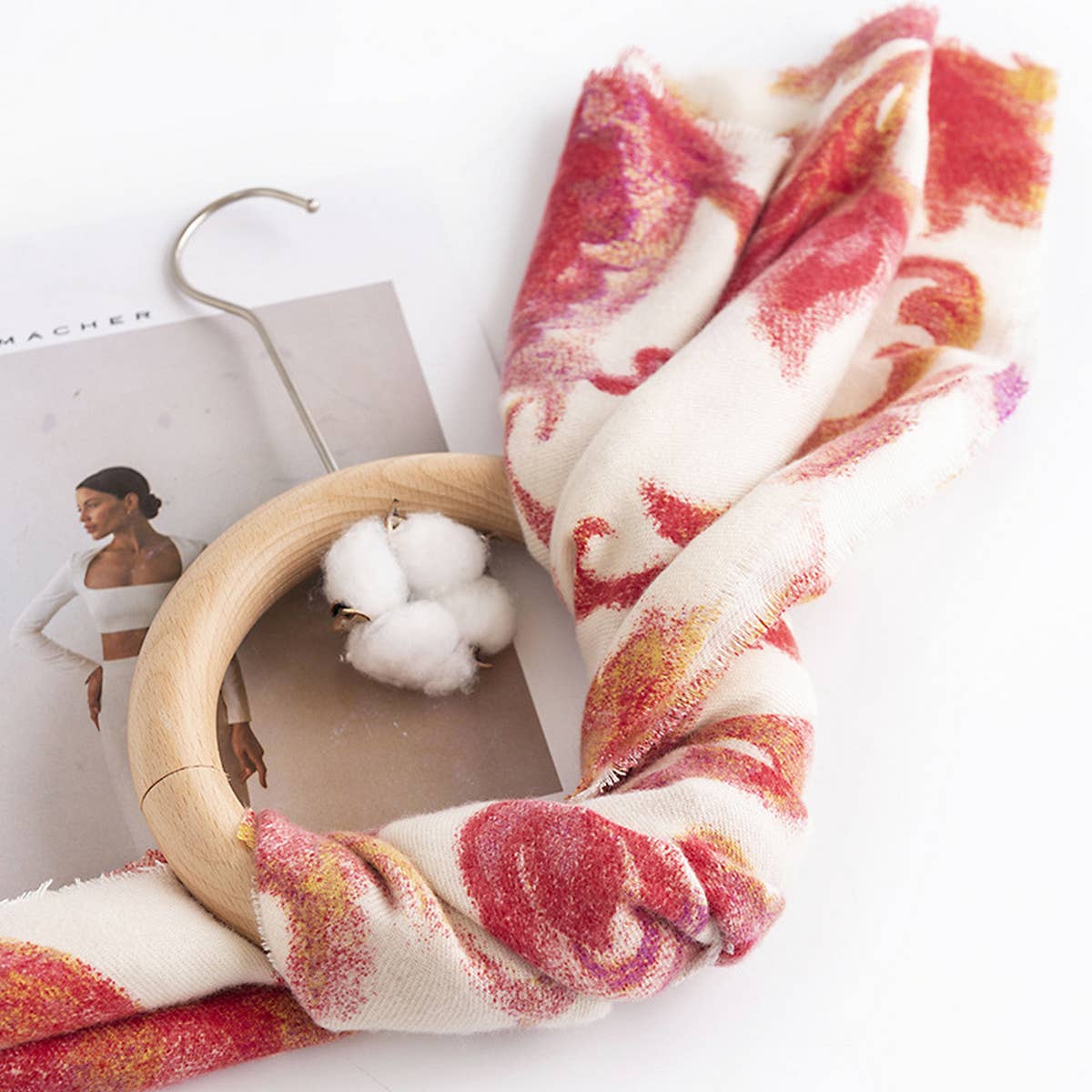 ELEGANT PRINT SCARF FAUX CASHMERE WINTER WRAP_CWASC0936