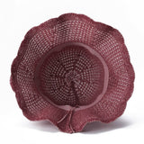 Wavy Edge Flower Hollow Sunshade Fisherman Hat_Cwah1453