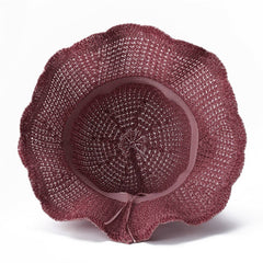 Wavy Edge Flower Hollow Sunshade Fisherman Hat_Cwah1453