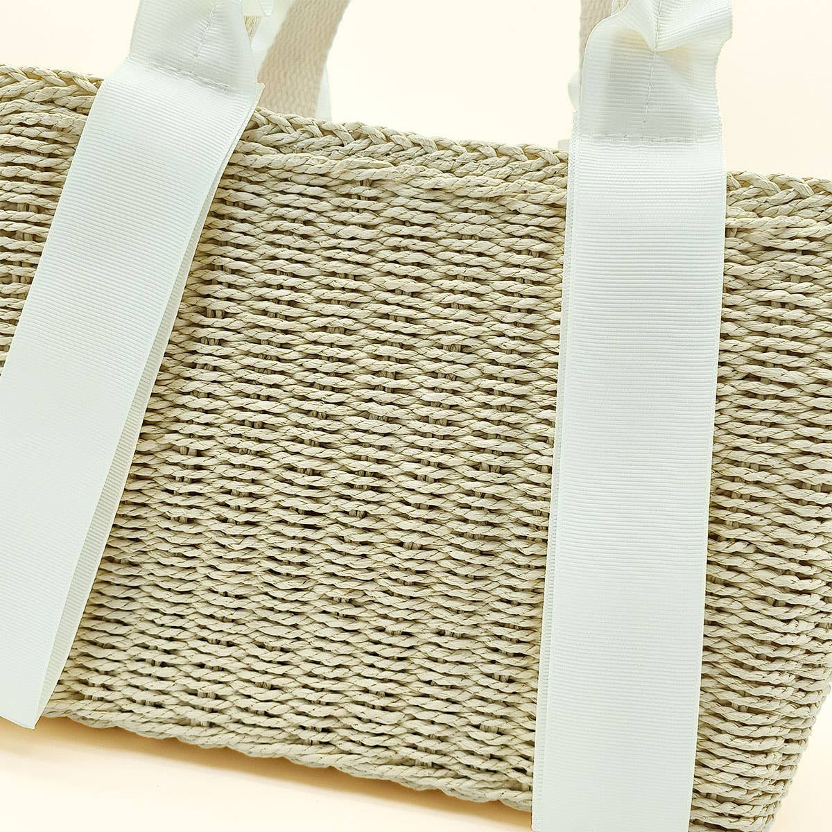 SIMPLE PORTABLE SOLID COLOR STRAW BAG_CWAB2093