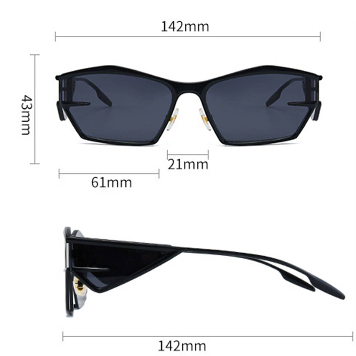 FUTURISTIC IRREGULAR METAL FASHION SUNGLASSES_CWASG1193
