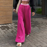 Solid Color Low-Rise Lantern Wide-Leg Pants