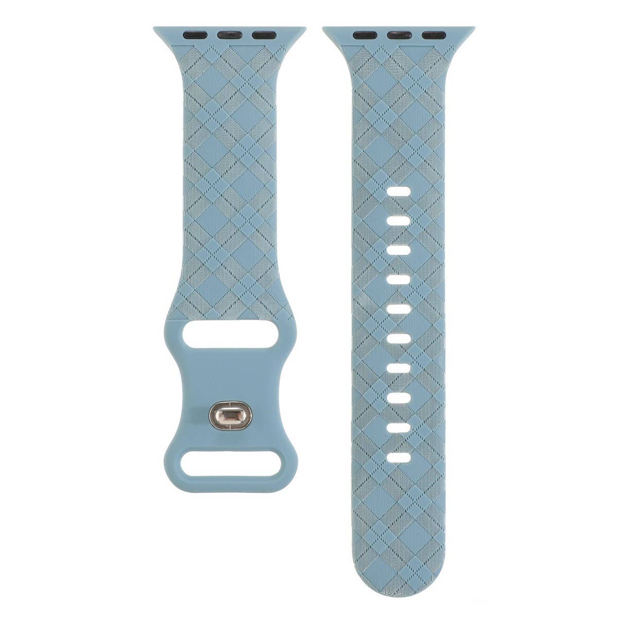 APPLE WATCH9 1 ENGRAVED CHECKERED SILICONE STRAP_CWWW0052