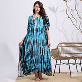 Tie-Dye Cotton Blend Beach Cover-Up Robe_Cwmm6142