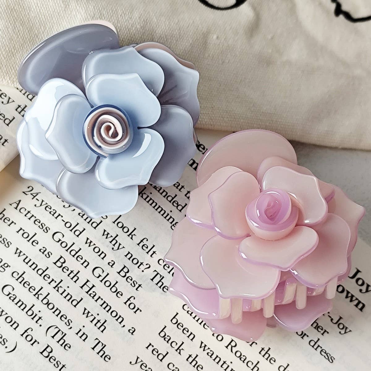 Rose Acetate Hair Clip - Sweet And Elegant_Cwaha07192