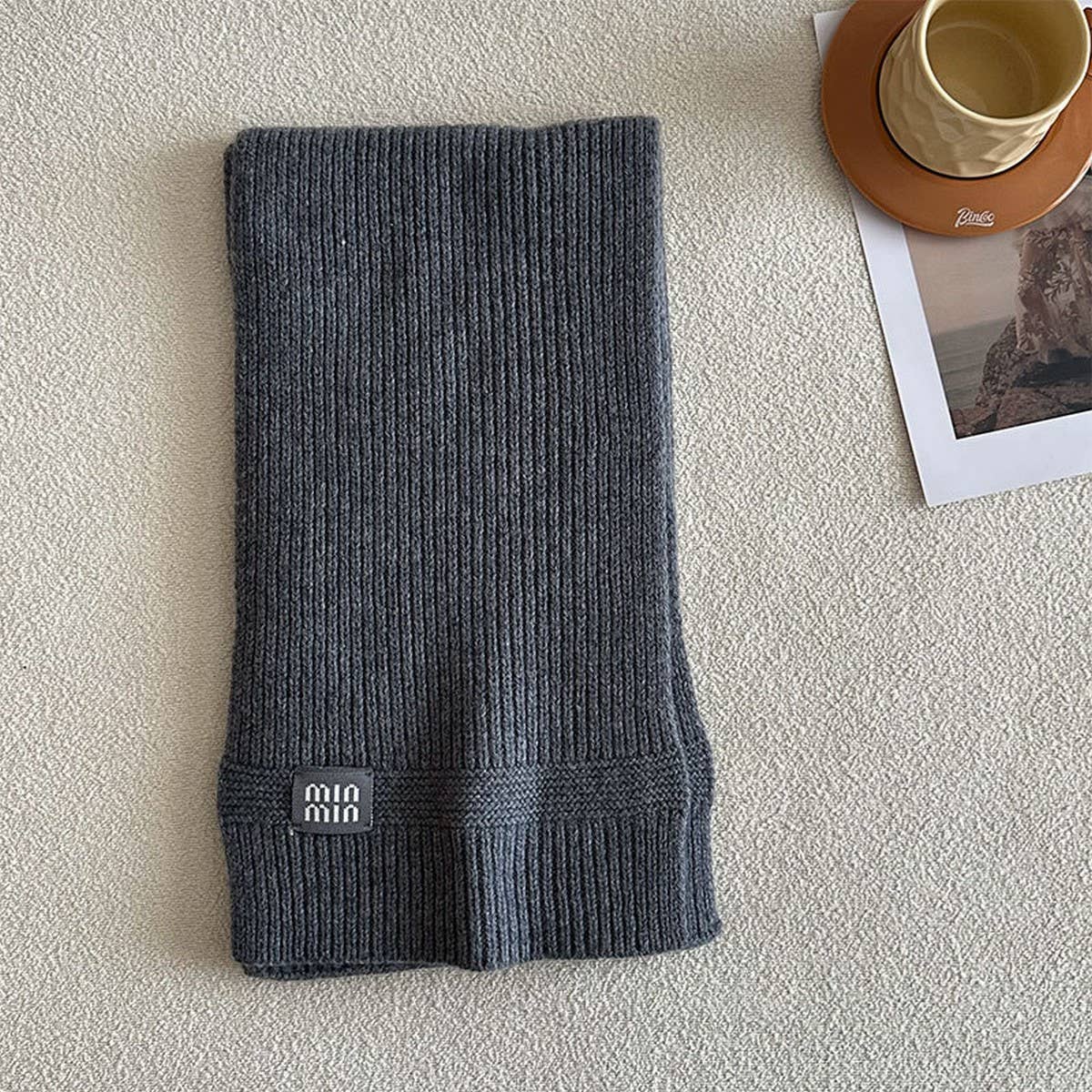 100% WOOL KNITTED STRIPED SCARF SOFT WARM_CWASC2305