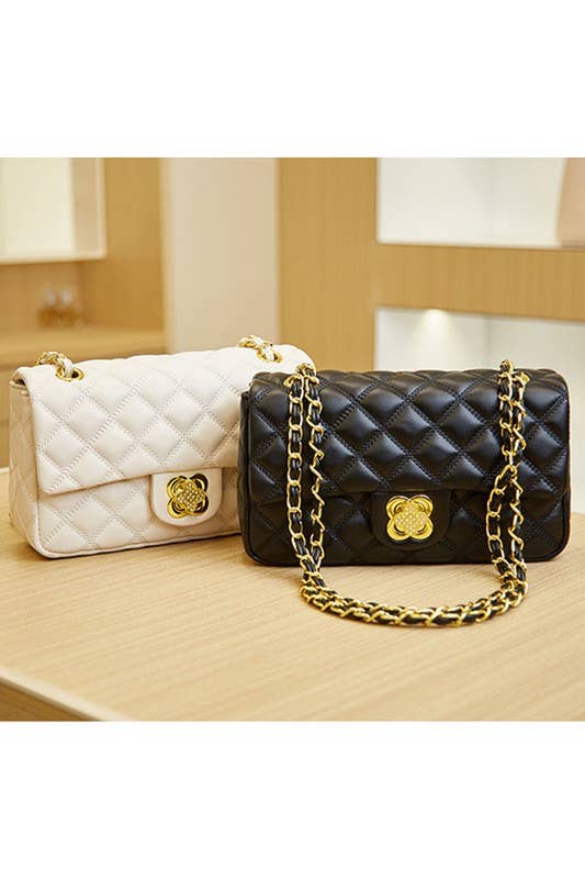 DANDY QUILTING CHIAN STRAPS SHOULDER BAG PURSE_CWAB0005